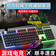 炫彩键鼠套装台式机笔记本办公电脑游戏键盘usb有线鼠标数字发光
