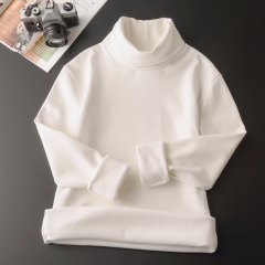 加绒加厚保暖修身高领打底衫男冬季纯色内搭青年长袖T恤卫衣上衣