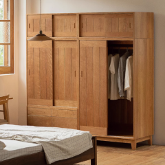 MUMO木墨 树里衣柜 卧室家用实木红橡黑胡桃木小户型衣橱推拉门柜